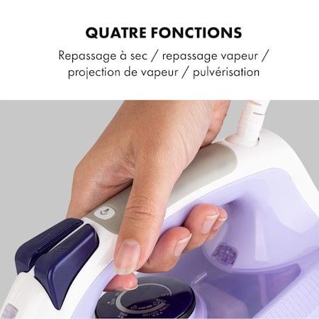 klarstein steam bro fer a repasser vapeur 2200 w reservoir 300 ml easyglide bleu
