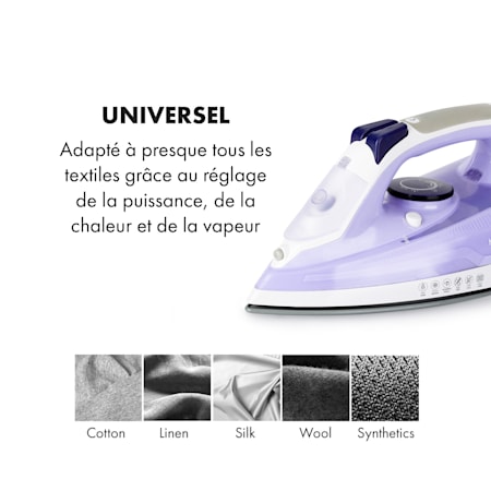 klarstein steam bro fer a repasser vapeur 2200 w reservoir 300 ml easyglide bleu