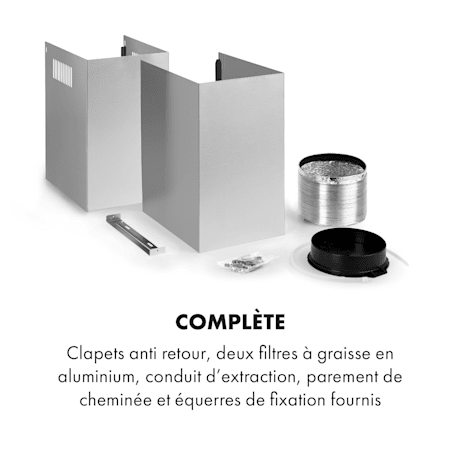 Klarstein Darya Hotte Murale Aspirante 60 Cm 310 M H Classe A Inox Argent