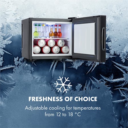 Klarstein Frosty Mini Fridge Eec A Mirrored Glass Door 10 Litres Black