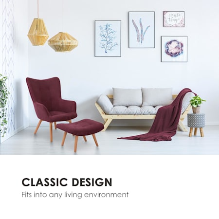 Besoa Hagersten Class 20 Fauteuil avec repose pieds aubergine Besoa Hagersten Class 20 Fauteuil avec repose pieds aubergine