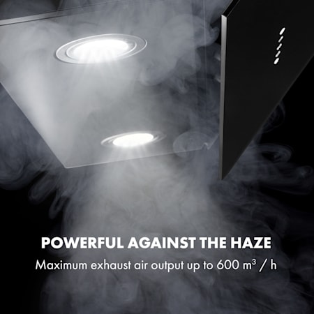 Klarstein Alina Extractor Hood 90cm 600 M H Led Display Ambient Light Black