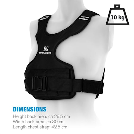 CAPITAL SPORTS Medusa Gilet Zavorrato 10 kg Maglia Nylon 1200D Fascia  Toracica nero