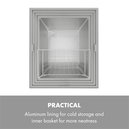 Klarstein Pro Eispalast Diepvrieskist Vrijstaand 60l Mand Glazen Schuifdeksel Wit