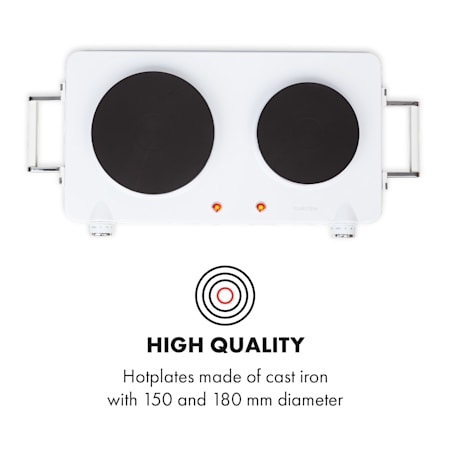 Klarstein Cookorama Double Hotplate 1900 2250 W 150 180 Mm O 5 Steps White Klarstein Cookorama Double Hotplate 1900 2250 W 150 180 Mm O 5 Steps White