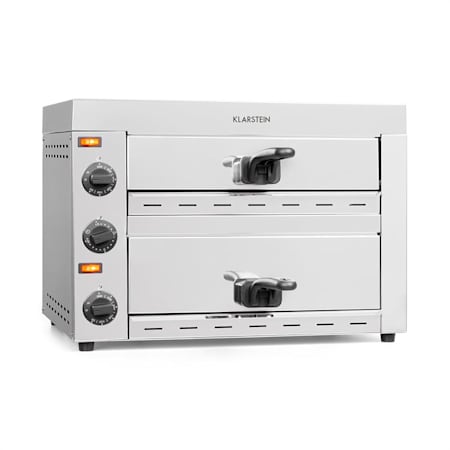 Klarstein Vesuvio II forno per pizza 2 camere di cottura 2260W 300°C  acciaio inox argento