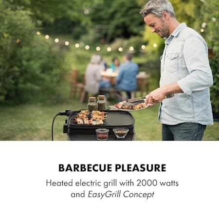 Klarstein Gatsby elektrische barbecue 2000W anti aanbaklaag Electric Grill 2000watts