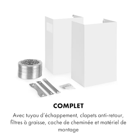 Klarstein Antonia Hotte Murale 90cm 350m H Panneau Tactile Classe B Blanc