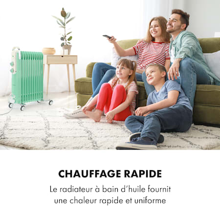 jusqu/à 50 m/² Taupe Look r/étro 4 roulettes voyants LED 3 Vitesses : 1000//1500//2500 Watts KLARSTEIN Thermaxx Retroheat Thermostat radiateur /électrique /à Huile 2 x molettes