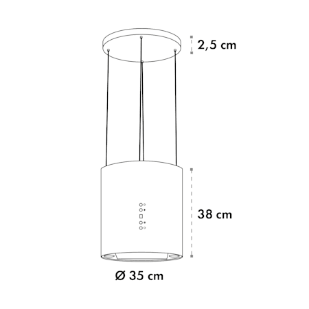 Barett Island Extractor Hood O35cm Circulating Air 560m H Led Copper