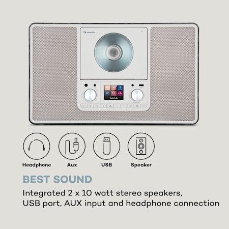 Scala Vcd Digital Radio Cd Player Dab Dab Ukw Radio 2 X 10 Watt Rms Lautsprecher Led Ambient Backlight In 7 Farben Vertikal Wandinstallation Oder Tischgerat Mediaplayer Bluetooth Mp3