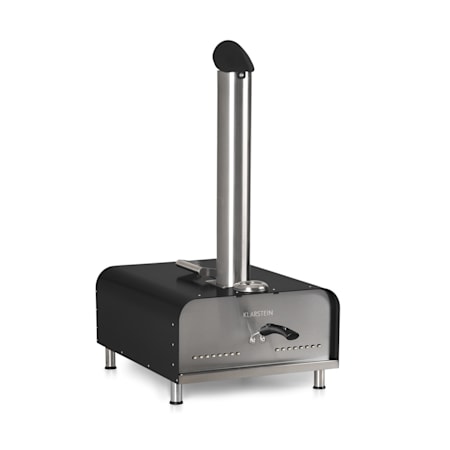 Diavolo, forno a pellet per pizza, incl. pietra refrattaria, termometro,  acciaio inox Nero