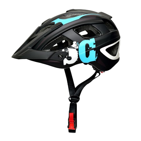 Casco da bicicletta o da mountainbike Casco multiuso | Materiale:  policarbonato (esterno), polistirolo (interno) | Ammortizza gli urti |  Sistema di regolazione continua | imbottiture interne morbide, M |  Blue_Black White