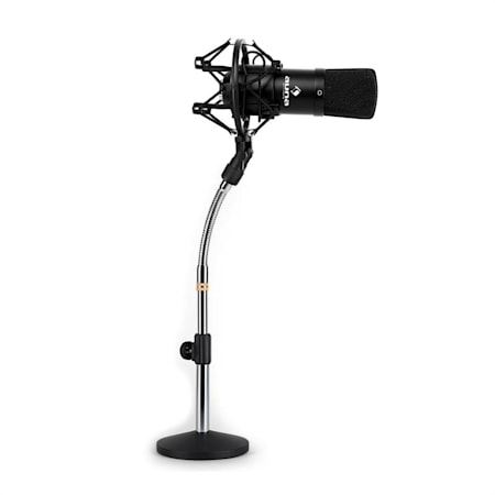 - noir micro en métal, filtre 12,5cm Ø, hauteur pied 90-157cm pied de micro et filtre anti-pop micro XLR Auna CM001B Pack chant et voix pour podcasts ou enregistrement studio - noir micro en métal, filtre 12,5cm Ø, hauteur pied 90-157cm pied de micro et filtre anti-pop micro XLR Auna CM001B Pack chant et voix pour podcasts ou enregistrement studio