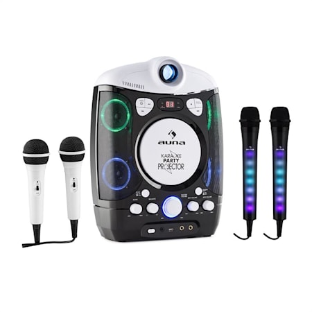 Sara Natale Se Karaoke.Auna Kara Projectura Nero Dazzl Mic Set Karaoke Microfono Luci Led