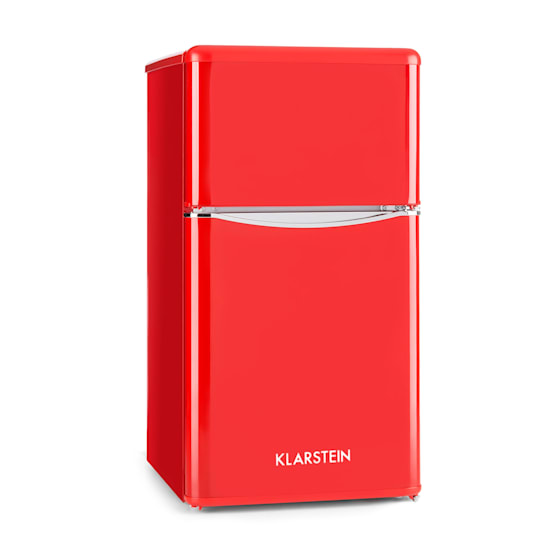 Klarstein Monroe Red Kombiniran hladilnik z zamrzovalnikom 61/24 l A+  Retrolook rdeče barve Rdeča