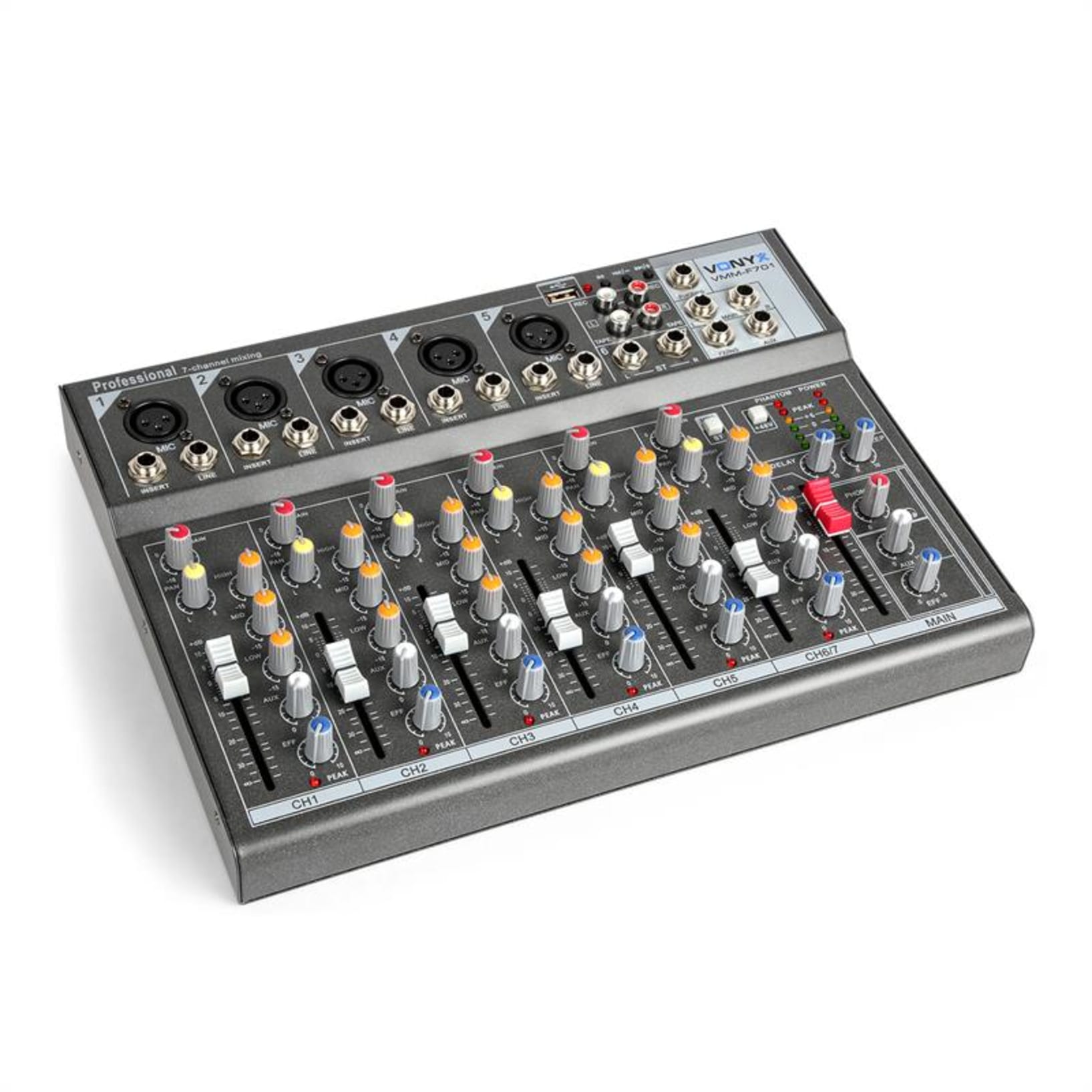 Table de mixage audio Bluetooth 7 canaux USB DJ Sound Console