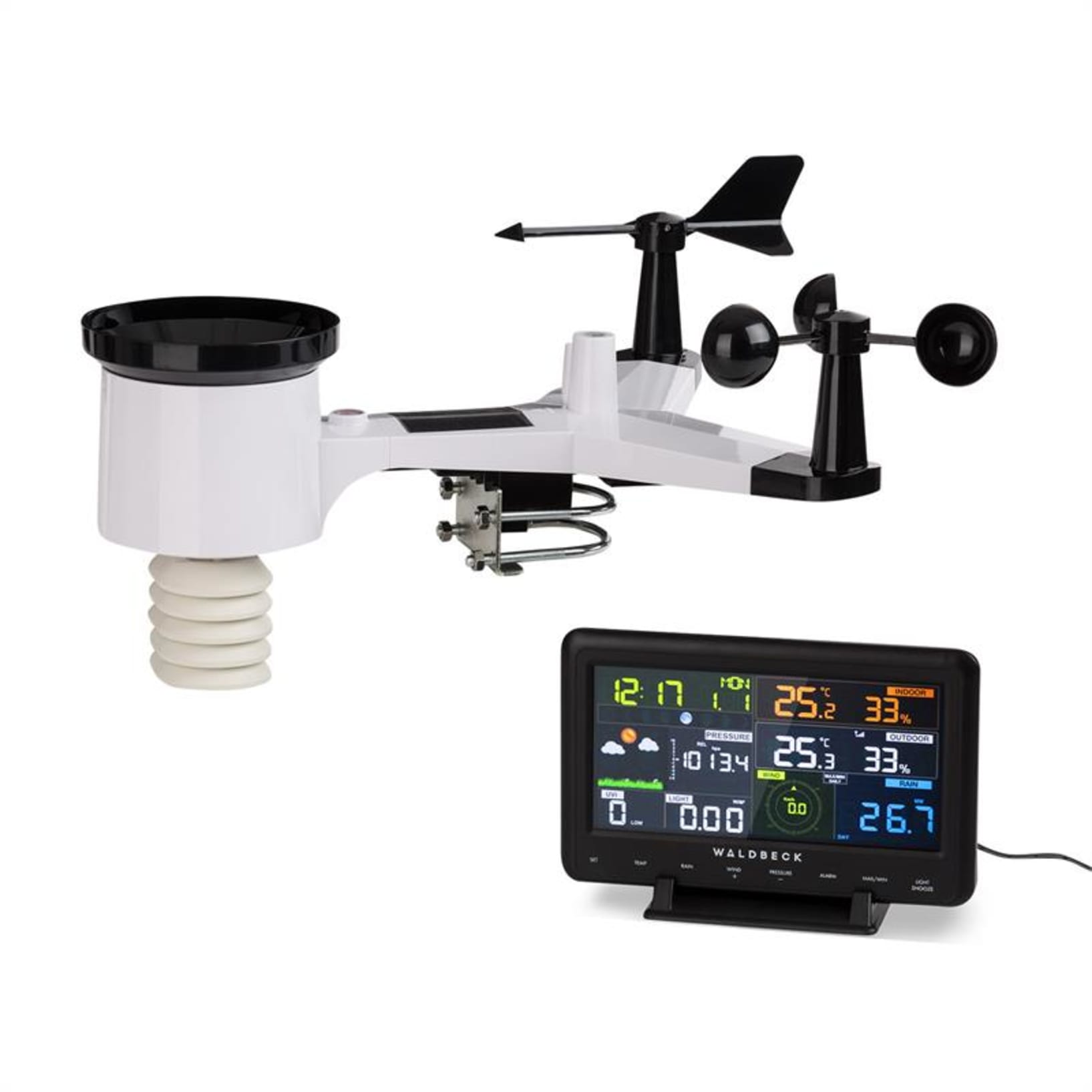 Waldbeck Huygens Stazione Meteo Professionale, 6in1, Display a