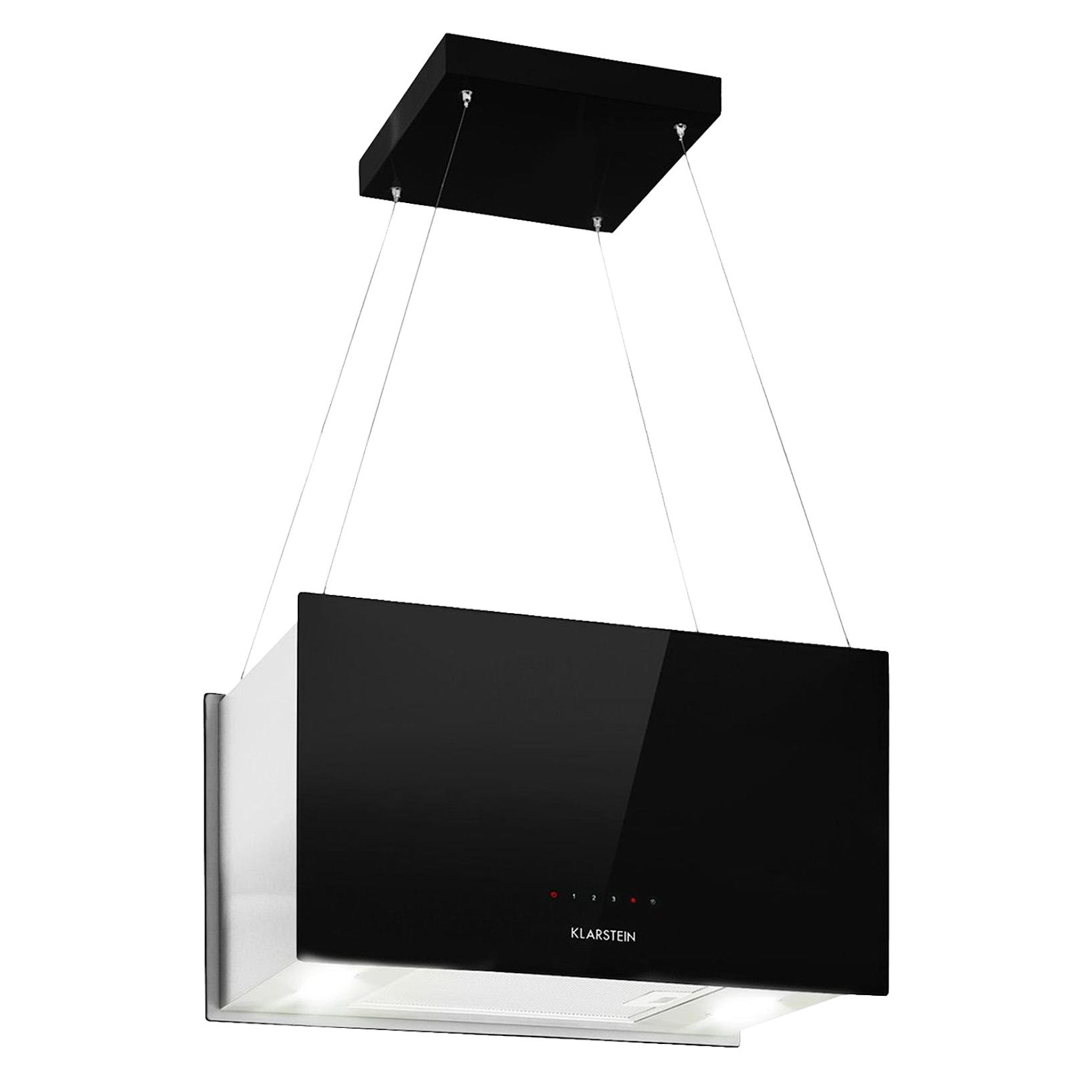 Klarstein Kronleuchter L Hotte îlot aspirante 60cm 590 m³/h LED classe A -  noir Noir