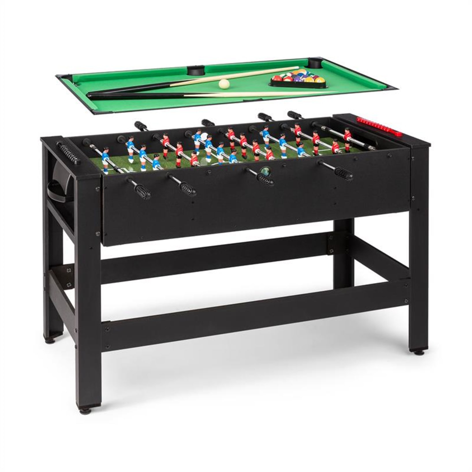 Klarfit Spin table de jeux 2-en-1 billard Kicker, rotative à 180°, pièce de  jeu, noire Noir