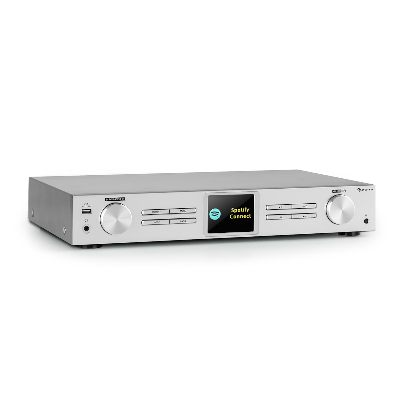 iTuner CD HiFi-Receiver, Internet/DAB+/ FM Radio, CD-Player, Spotify  Connect, USB-Anschluss für MP3-Wiedergabe, Multi-Room-Funktion, App-Steuerung (UNDOK), 3,2 TFT Farbdisplay