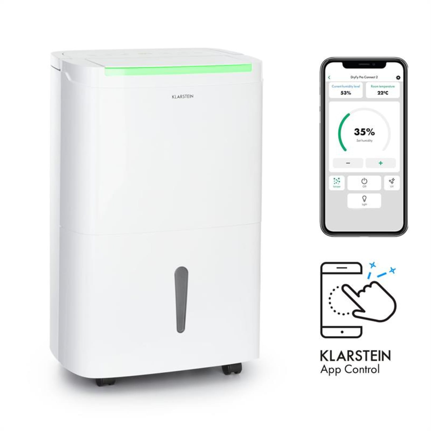 Klarstein DryFy Connect 30 deumidificatore WiFi a compressione 30l/d  25-30m² bianco 30l/24h