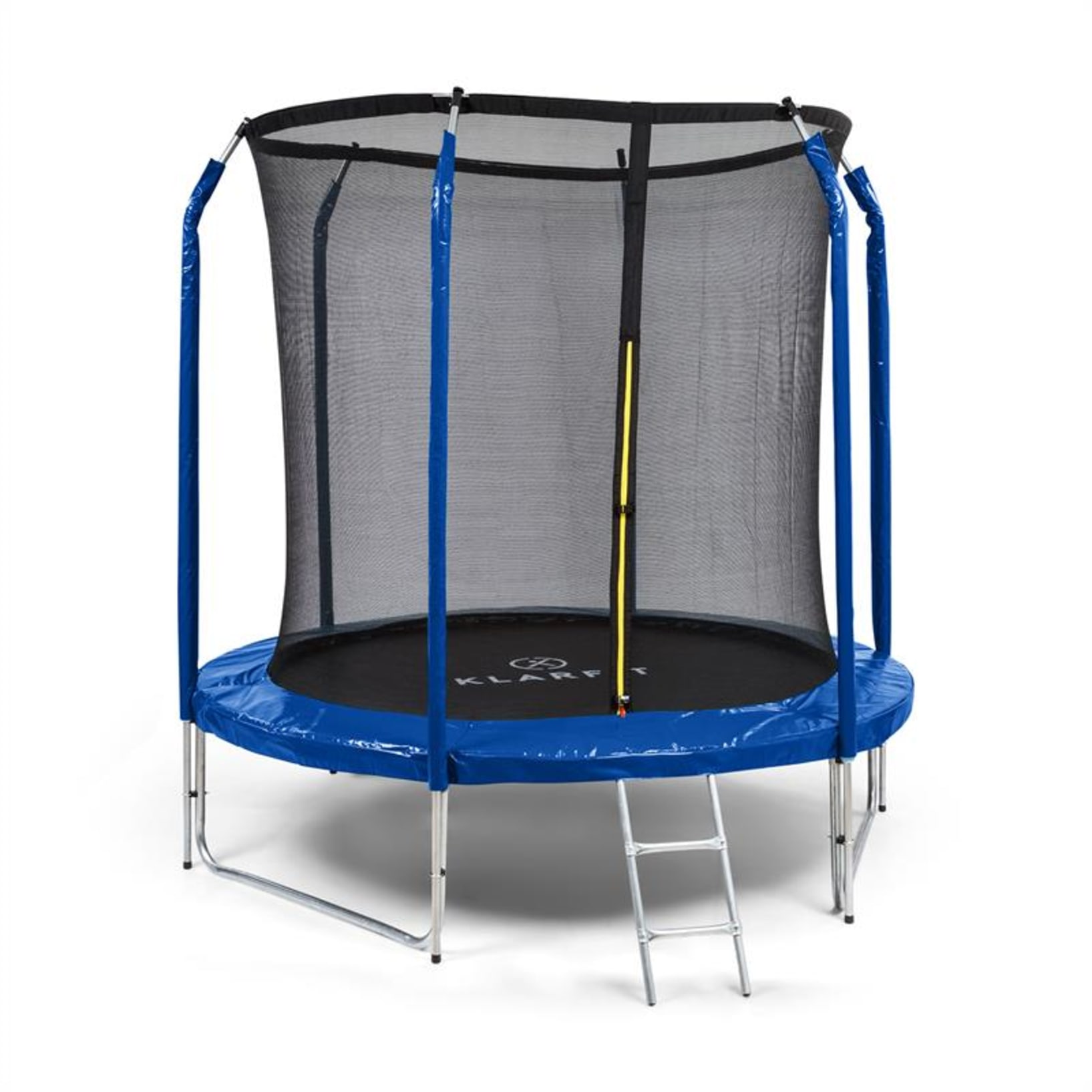 Jumpstarter trampoline garden trampoline | diameter: m | inner safety net | jumping surface: 195 cm Ø | ladder made of fully galvanised steel | 3 two-pole support legs | maximum weight: 120 kg Dark Blue