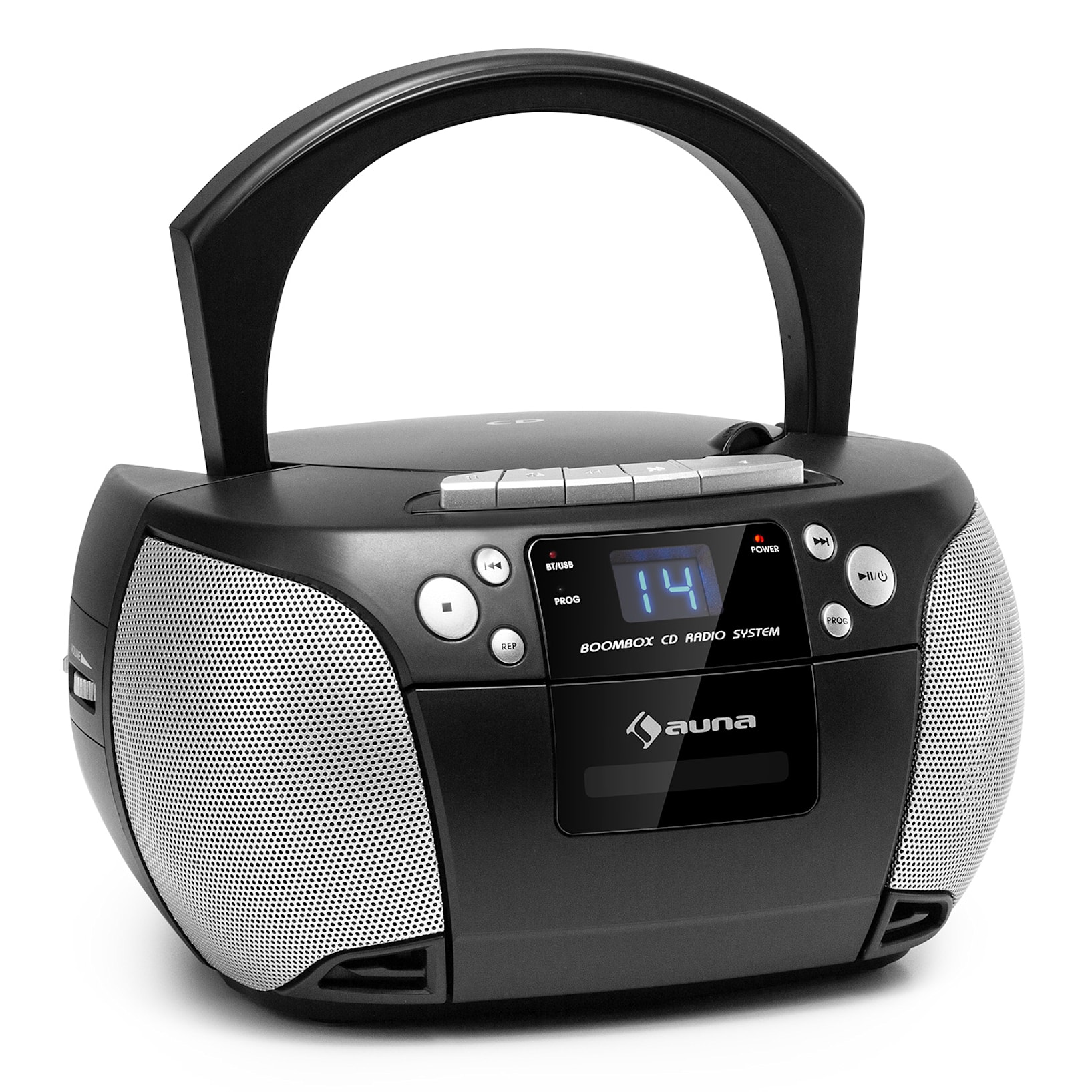 Harper CD Boombox Lecteur CD Cassette Bluetooth FM AUX USB Noir