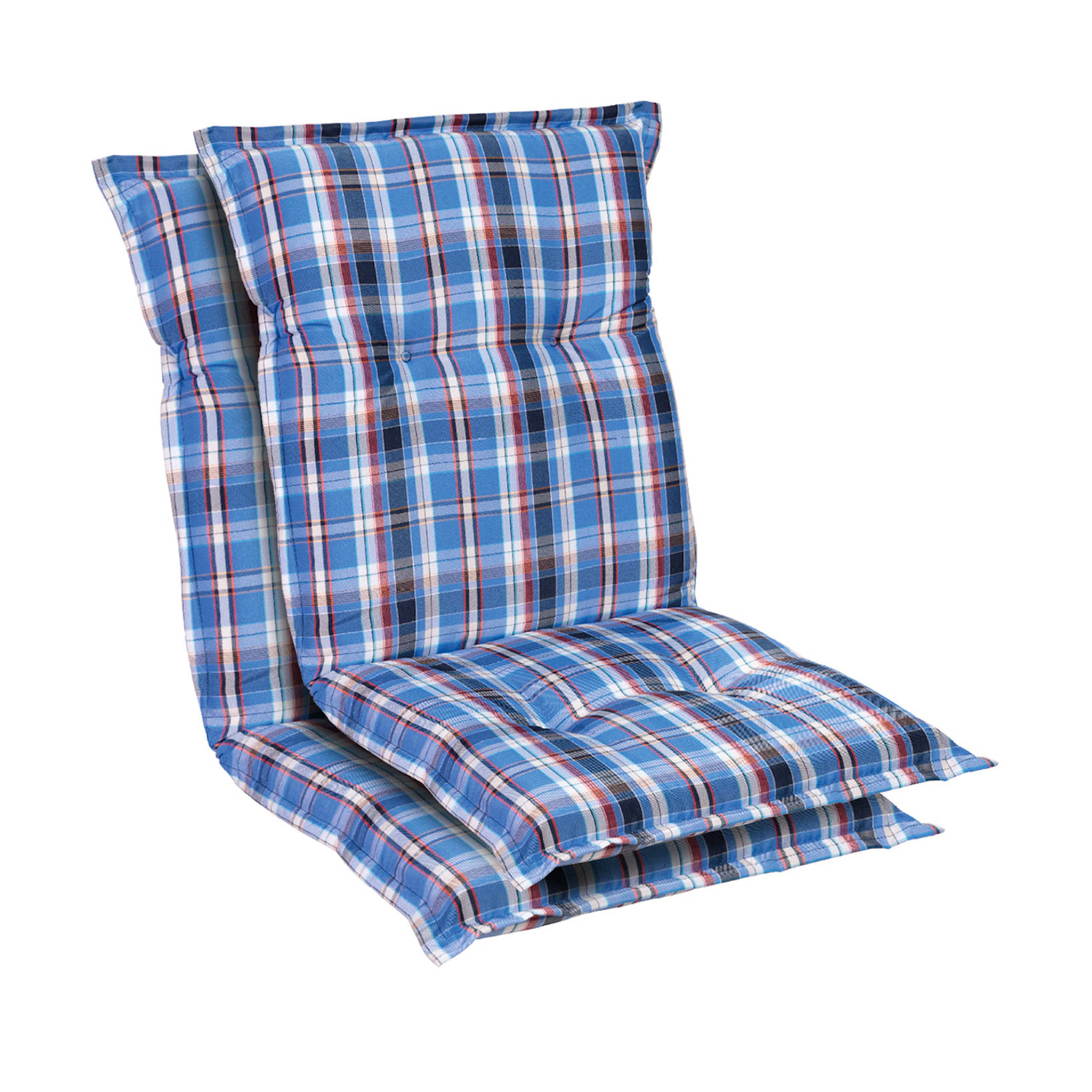 Sesselauflage Standard | x Polsterauflage 8 blau | 100 Prato x & OEKO-TEX® x 2 Sitzauflage Weiß Gartenstuhl-Auflage 100 Polyester | UV-beständig Niedriglehner Halteband / Kordeln | | 50 cm |