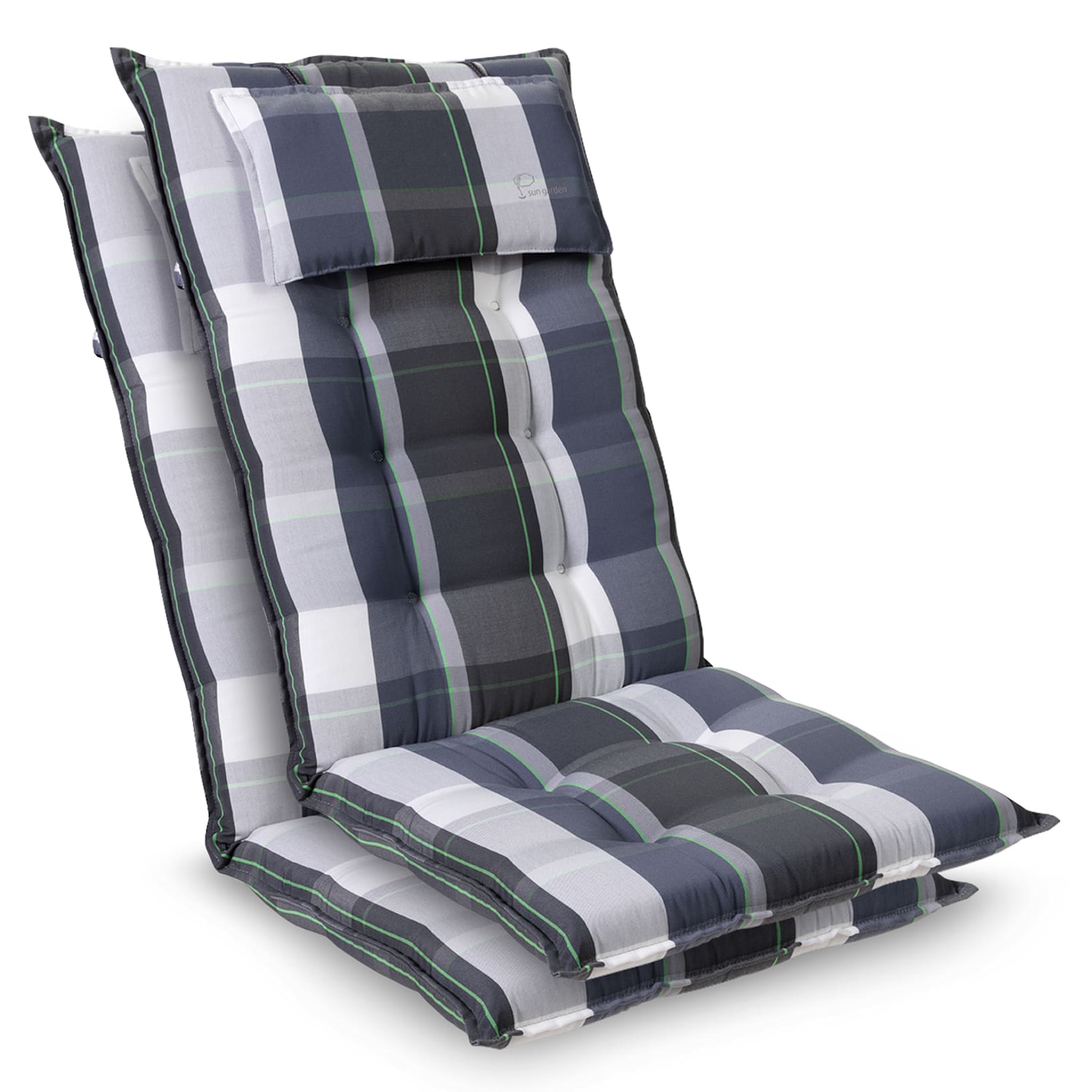 Sylt coussin de fauteuil appuie-tête pour dossier haut Polyester 50x120x9cm  4 x coussin de siege