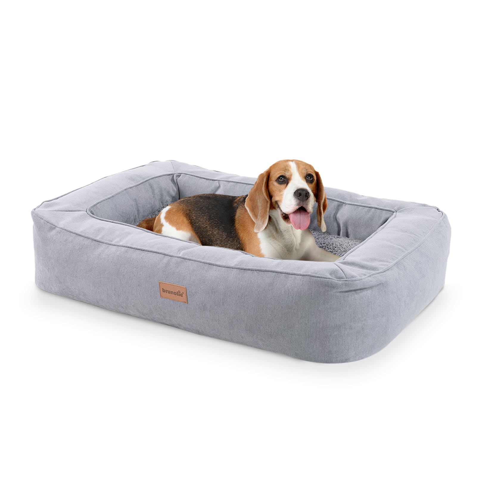 Bruno lit pour chien panier pour chien lavable orthopédique antidérapant  respirant mousse à mémoire de forme taille M (80 x 17 x 55 cm) M | Gris