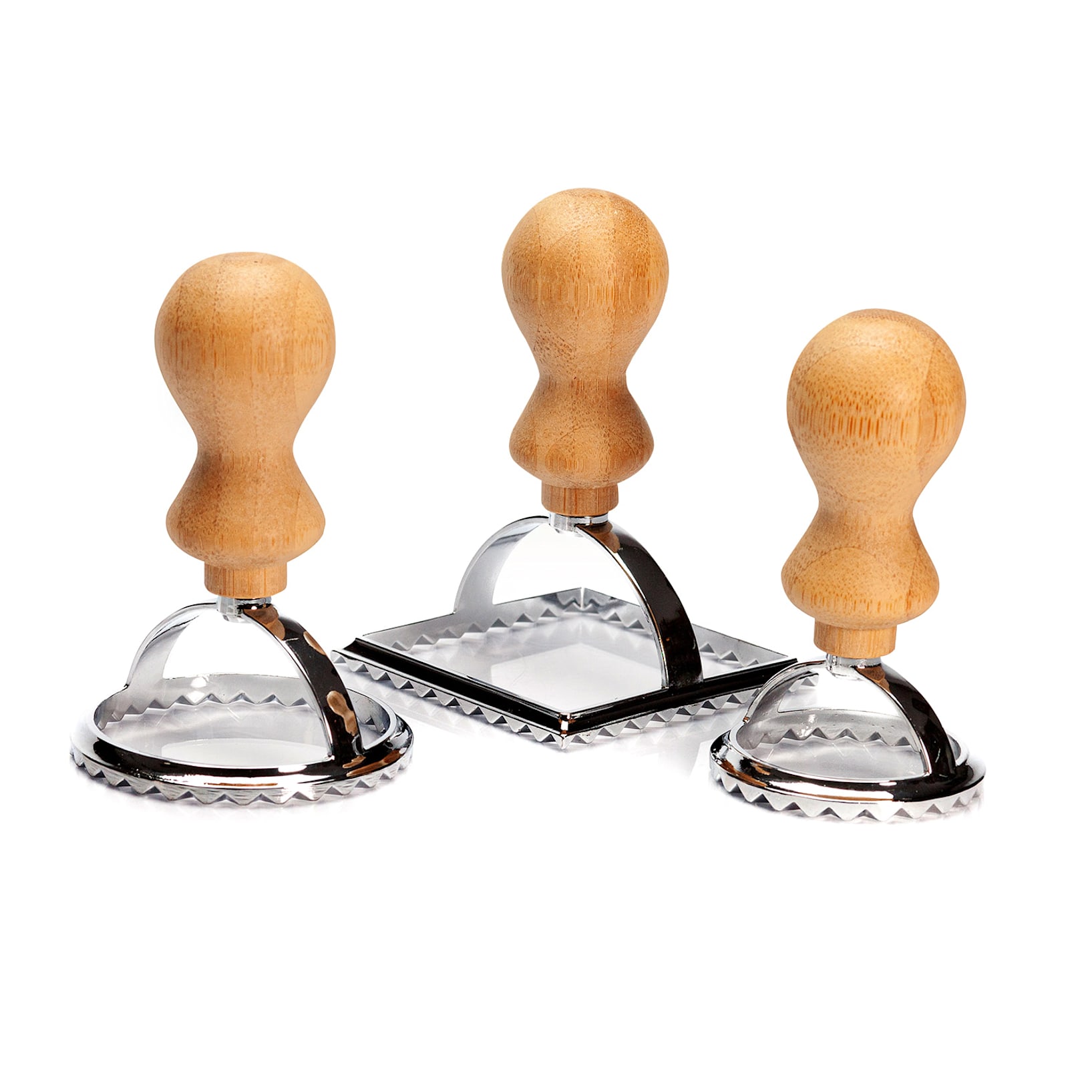 Set de 3 tailles d'emporte-pièces pour raviolis, ronds et carrés