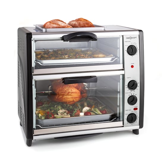 AllYouCanEat Double Oven Mini oven with grill plate 42 litres 2350 watts stainless