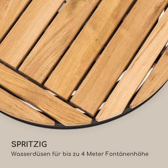 Sumatra Teak Round Gartendusche Aluminium Teakholz Tragegriff Round