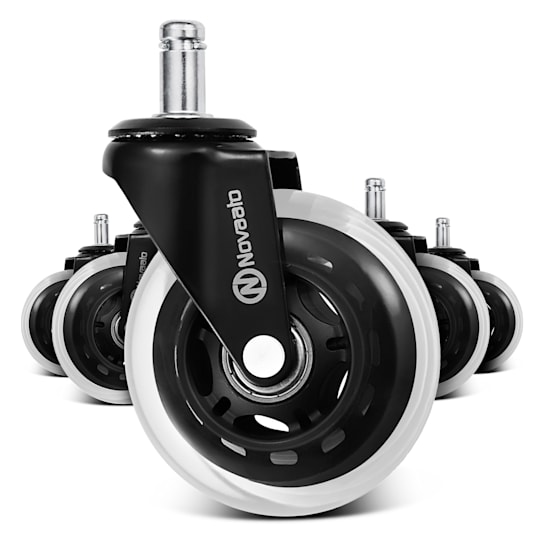 Office Chair Castors, 5 Castors, 10x22mm, 360°, rotating, exchangeable, no scratches 10 mm