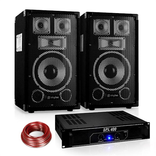 Disco "Warm Up Party" PA Set 400W DJ Amplifier 8" Speaker Pair