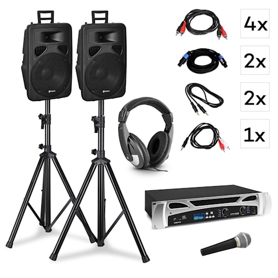 Vonyx Singapore DJ System Set PA Amplifier 2 x 500 W 2 x 2Way Speakers