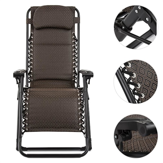 California Red Liegestuhl Gartenstuhl klappbar gepolstert Rautenmuster