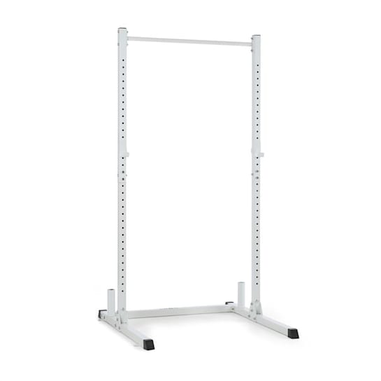 HR 1100 Weight Lifting Rack Half Rack 2 JHooks Pull Up Bar White