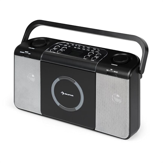 Boomtown USB CDPlayer UKW Radio MP3 tragbar Kofferradio Boombox