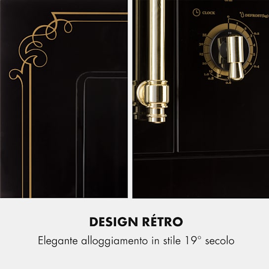 Forno Microonde Klarstein Victoria 20 - 20L, 800W, Griglia 1000W, Design Retrò, Montabile, Avorio - Foto 10