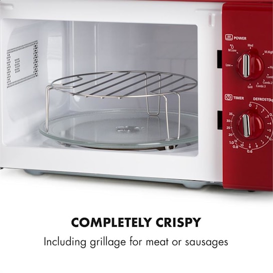 Klarstein Caroline Four microondes 20L 700 / 1000 W Ø25,6cm look rétro