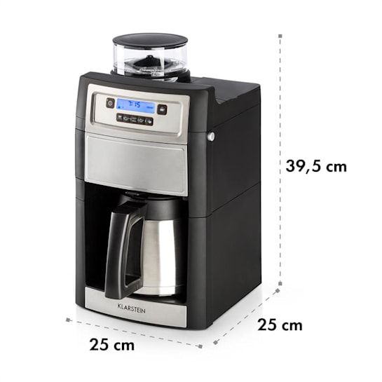 Klarstein Aromatica II Thermo Coffee Machine, Grinder, 1.25 l, Silver