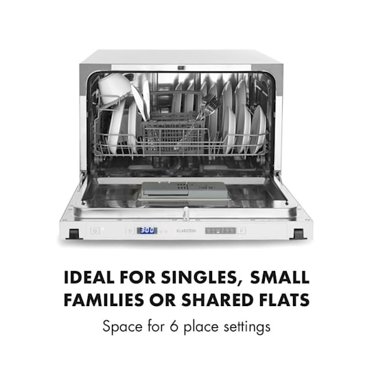 Klarstein Amazonia 8 Secret Builtin Dishwasher 6 Programmes White