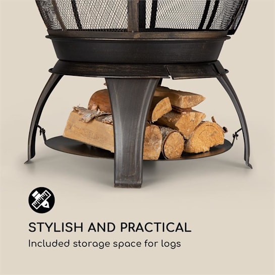 Titus Gartenkamin Terrassenofen | Gusseisen 2,5 mm | 360° FireView