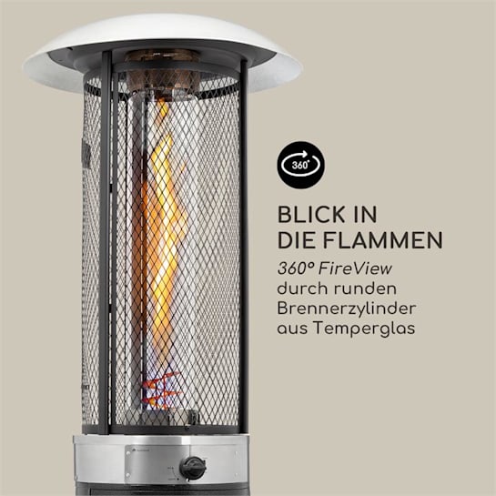 Goldflame Deluxe Terrassenheizstrahler 36.000BTU/11kW Temperglas mobil