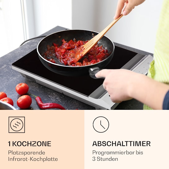 MisterCook Kochplatte Infrarot-Kochfeld | Ceranfeld | 2000 Watt | 8