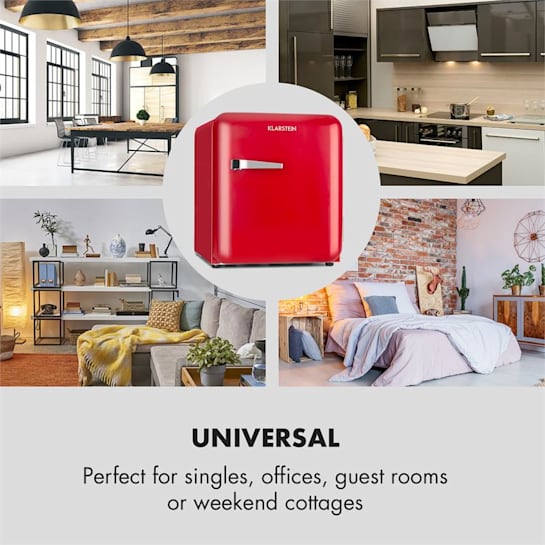 Klarstein Audrey Mini Retro Fridge 48l 2 Levels A + Red