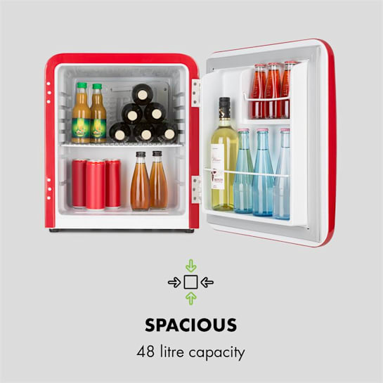 Klarstein Audrey Mini Retro Fridge 48l 2 Levels A + Red