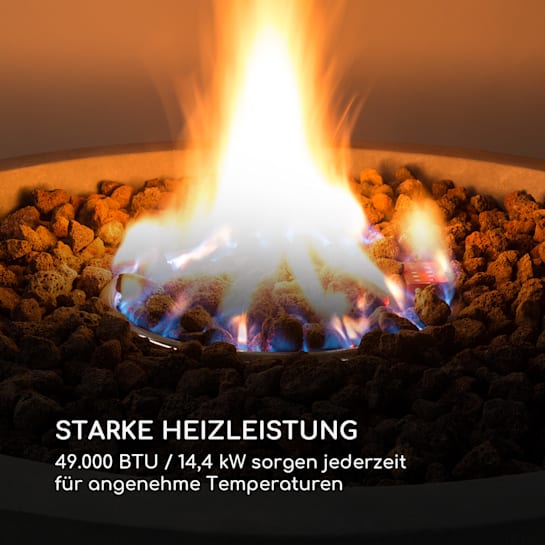 Canaria 2-in-1 Gas-Feuerschale Feuerstelle/Gartentisch | Gasbetrieb